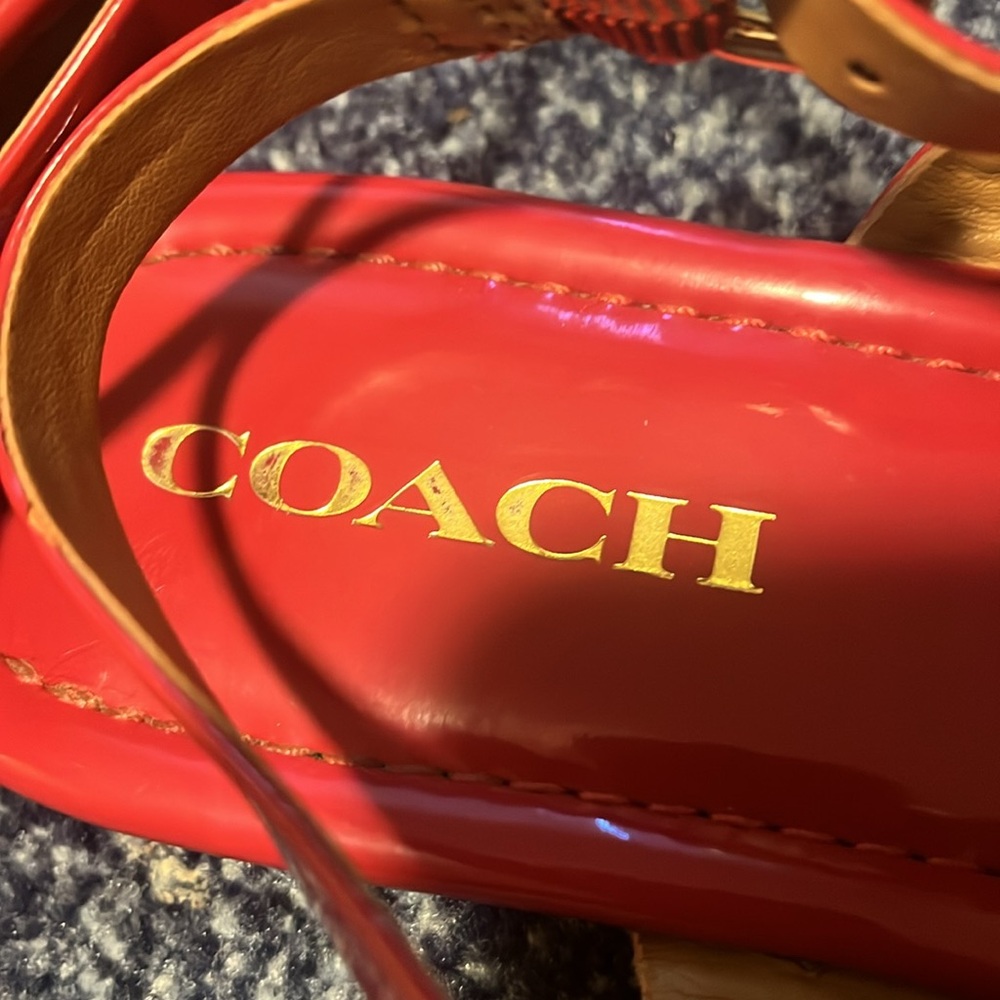 Coach Catarine Red Patent Leather Sandal - Picture 2 of 5